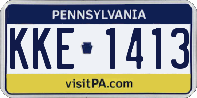 PA license plate KKE1413