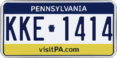 PA license plate KKE1414