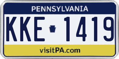PA license plate KKE1419