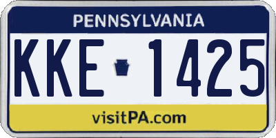 PA license plate KKE1425