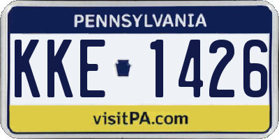 PA license plate KKE1426