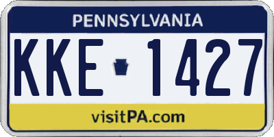 PA license plate KKE1427