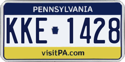 PA license plate KKE1428