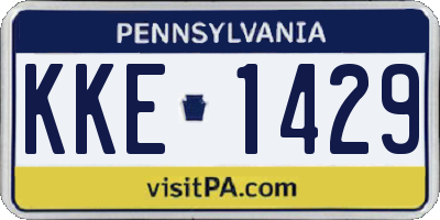 PA license plate KKE1429