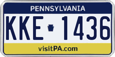 PA license plate KKE1436