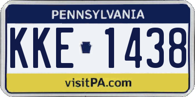 PA license plate KKE1438