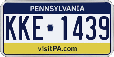 PA license plate KKE1439