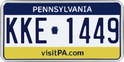 PA license plate KKE1449