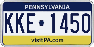 PA license plate KKE1450