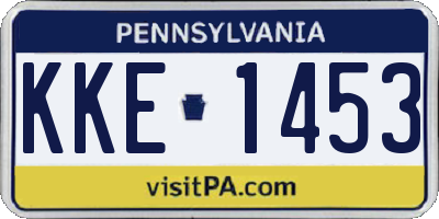 PA license plate KKE1453