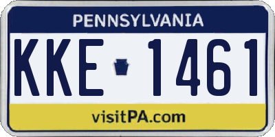 PA license plate KKE1461