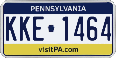 PA license plate KKE1464