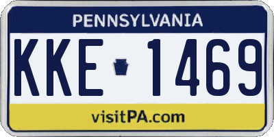 PA license plate KKE1469