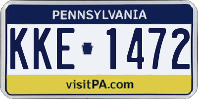 PA license plate KKE1472