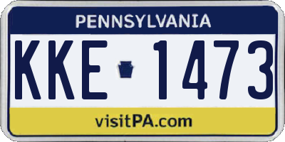 PA license plate KKE1473