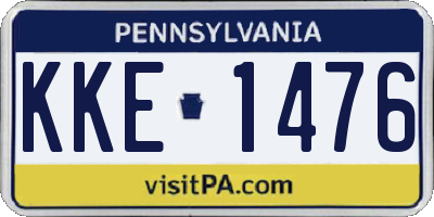 PA license plate KKE1476