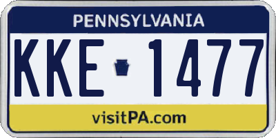 PA license plate KKE1477