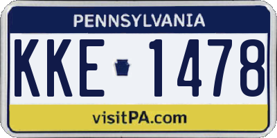 PA license plate KKE1478