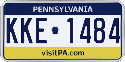 PA license plate KKE1484