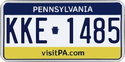 PA license plate KKE1485