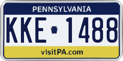 PA license plate KKE1488