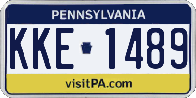 PA license plate KKE1489