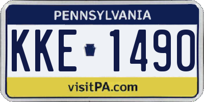 PA license plate KKE1490