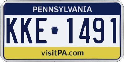 PA license plate KKE1491