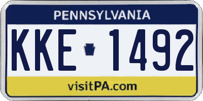 PA license plate KKE1492