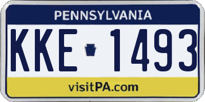 PA license plate KKE1493