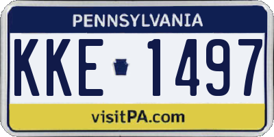 PA license plate KKE1497