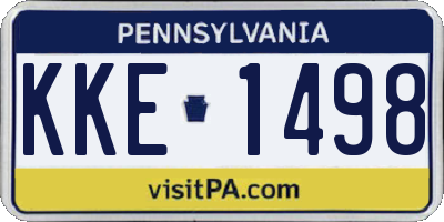 PA license plate KKE1498