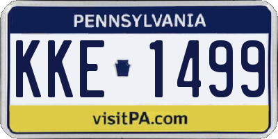 PA license plate KKE1499