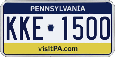 PA license plate KKE1500