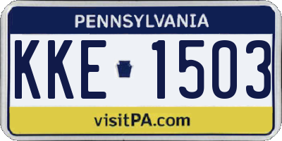 PA license plate KKE1503