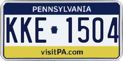 PA license plate KKE1504