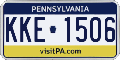 PA license plate KKE1506