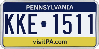 PA license plate KKE1511