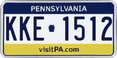 PA license plate KKE1512
