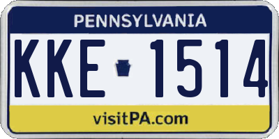 PA license plate KKE1514