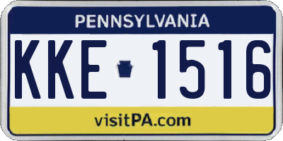 PA license plate KKE1516