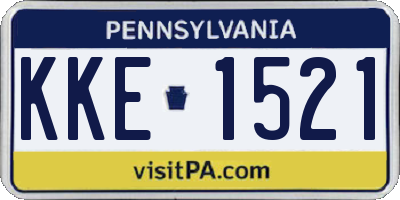 PA license plate KKE1521