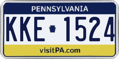 PA license plate KKE1524