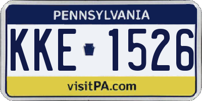 PA license plate KKE1526