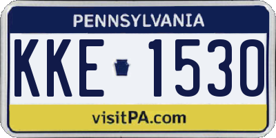 PA license plate KKE1530