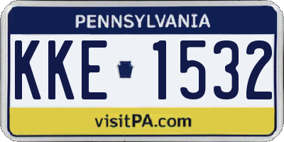 PA license plate KKE1532