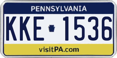 PA license plate KKE1536