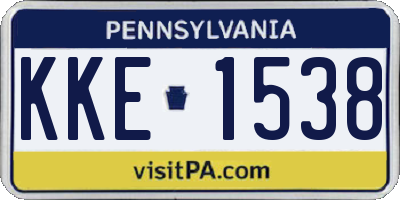 PA license plate KKE1538