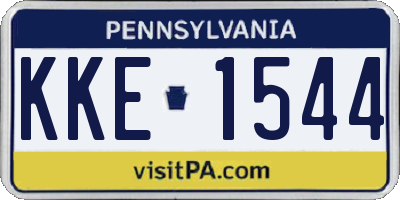 PA license plate KKE1544