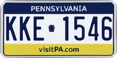PA license plate KKE1546